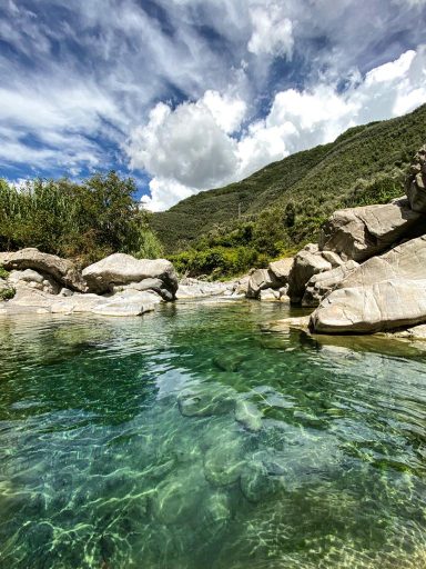 Badestelle am Fluss unten